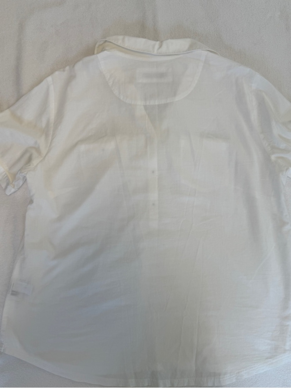 Gerry Weber White Blouse Short Sleeve Button Front Minimalist Classic Top XL - Picture 3 of 5